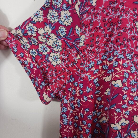 J. Jill Casual Floral Print Pull Over Dress, Size Medium, Short Sleeve Loose Fit - Picture 9 of 16